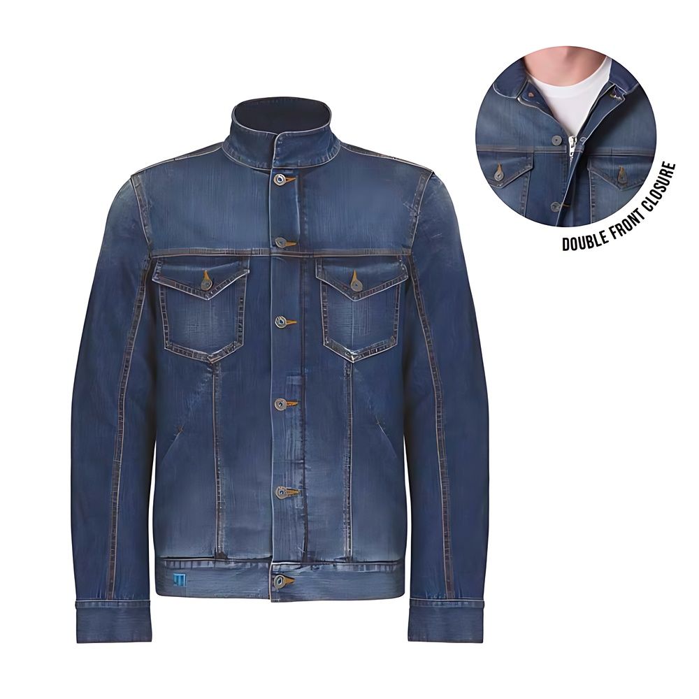WESB21, Джинсовая мотокуртка, PROMO JEANS WEST, Синий